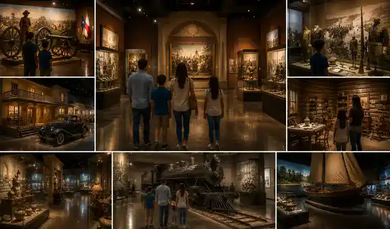 Houston history museum featuring historic artifacts, military exhibits, vintage transportation, and cultural heritage displays.